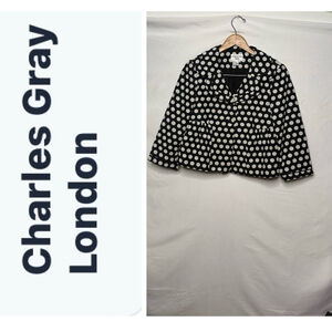 Charles Gray London VINTAGE polka dot black white jacket
 Sm